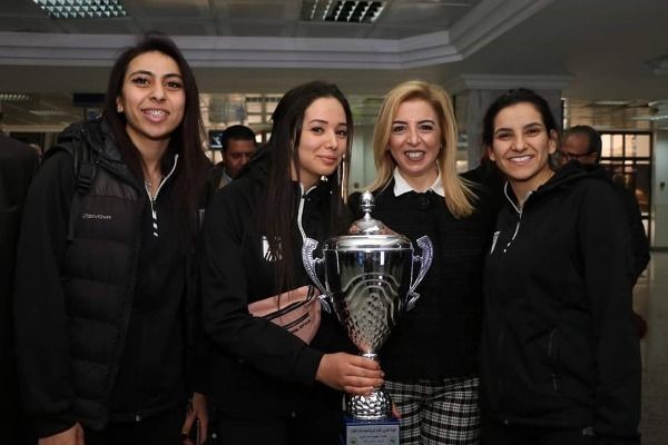 من استقبال وزيرة الرياضة لبطلات العرب