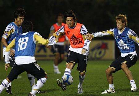 تدريبات المنتخب الياباني في مدينة باجو الكورية الجنوبية