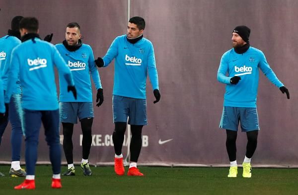 ميسي في تدريبات برشلونة