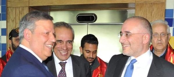 بوشماوي مع حمدي المدب رئيس الترجي خلال الحفل