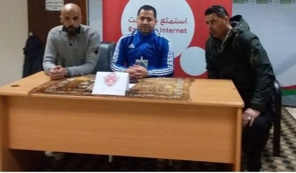 من المؤتمر الصحفي للمدربين عمار سلمان والمدرب ايهاب ابو جزر