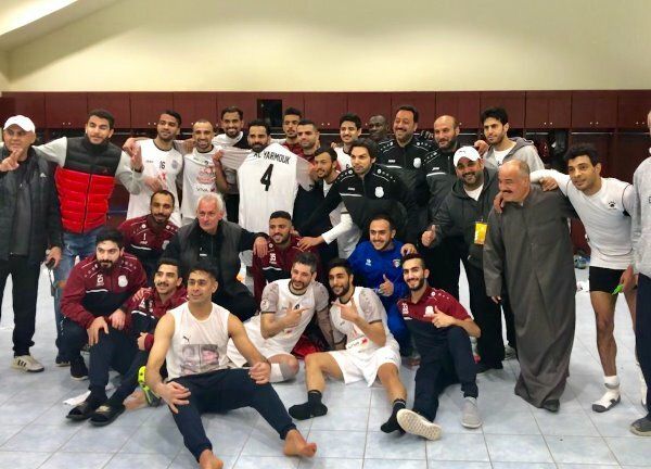 فرحة لاعبي اليرموك بالتأهل للدوري الممتاز