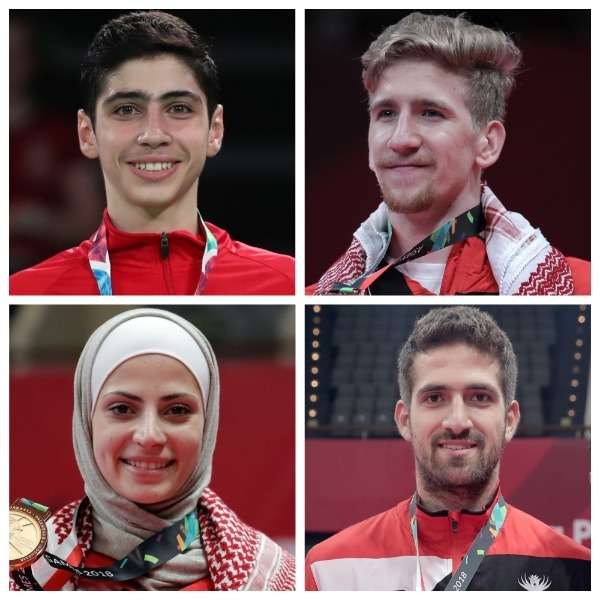 المتوجون بالميداليات الأربع