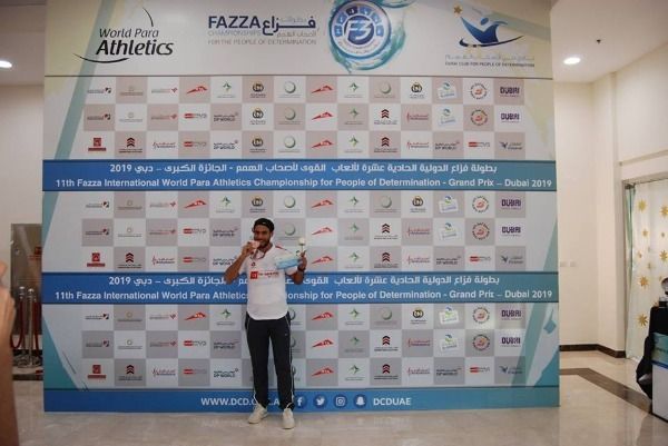 من تتويج محمد فرخات بذهبية الوثب الطويل