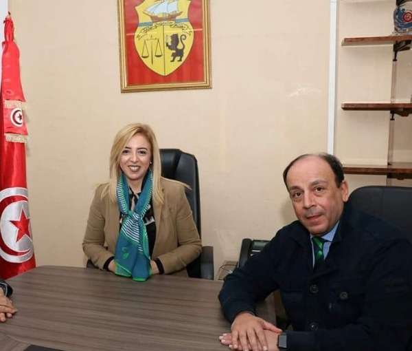 خالد ببو مع وزيرة الرياضة سنية بن الشيخ