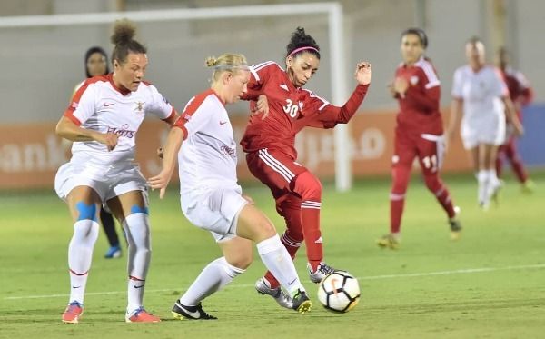 من مباراة سابقة لمنتخب سيدات الإمارات