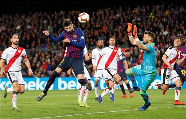 من مباراة برشلونة ورايو فاليكانو