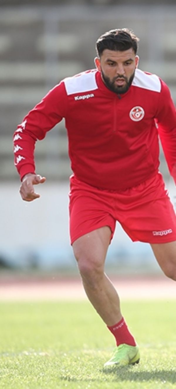 صيام بن يوسف خلال تدريبات منتخب تونس 