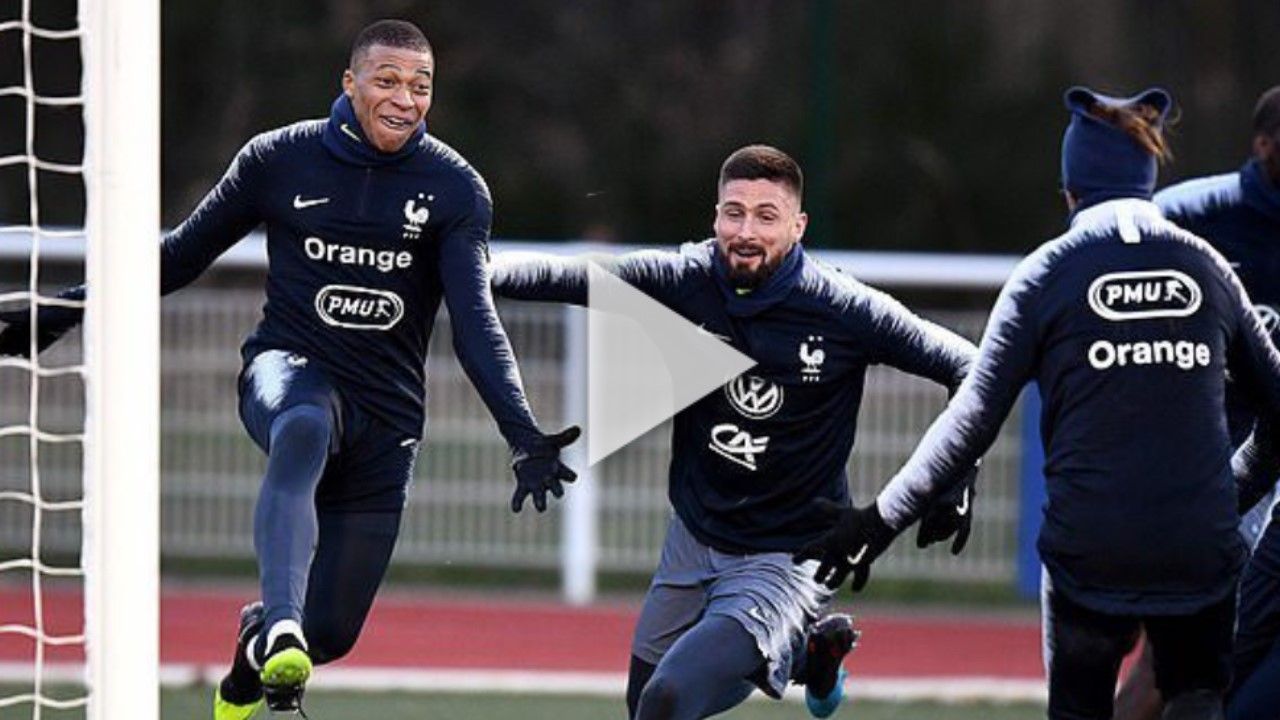 مبابي في تدريبات فرنسا