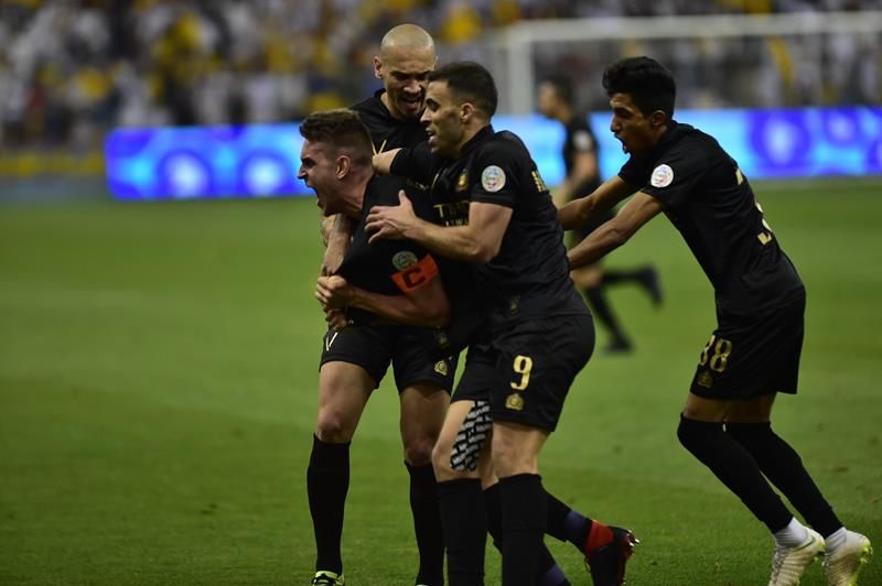 فرحة لاعبي النصر