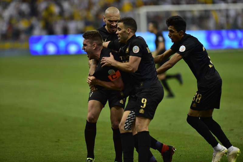 فرحة لاعبي النصر