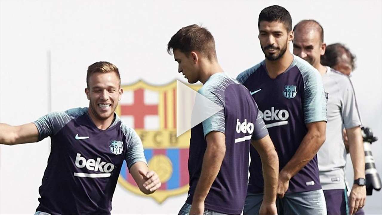 آرثر وسواريز في التدريبات