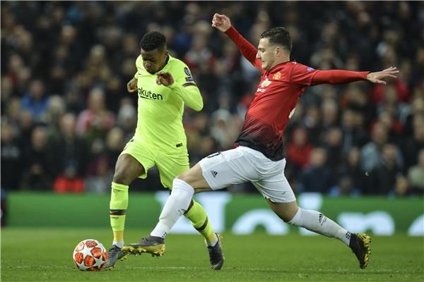 من مباراة برشلونة ومان يونايتد 