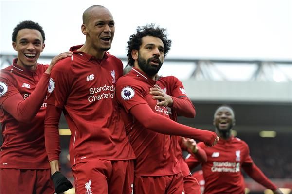 فرحة لاعبي ليفربول
