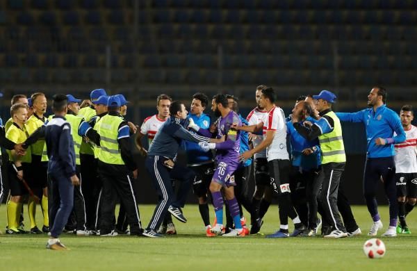 جانب من أحداث مباراة الزمالك وبيراميدز