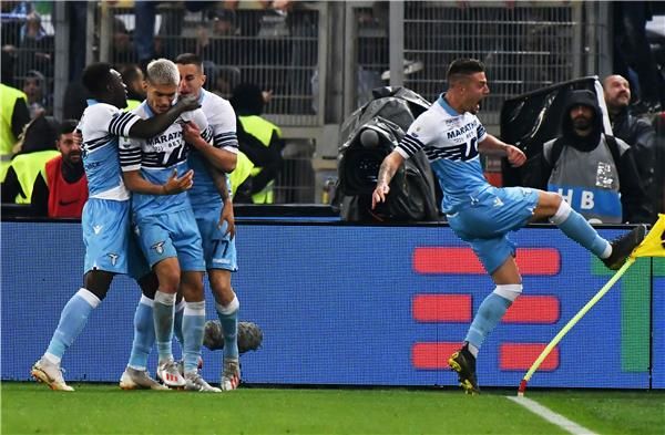 فرحة لاعبي لاتسيو