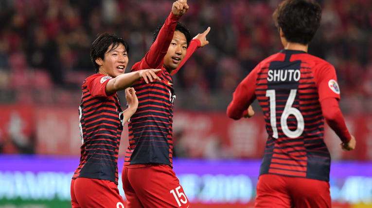 فرحة لاعبي كاشيما