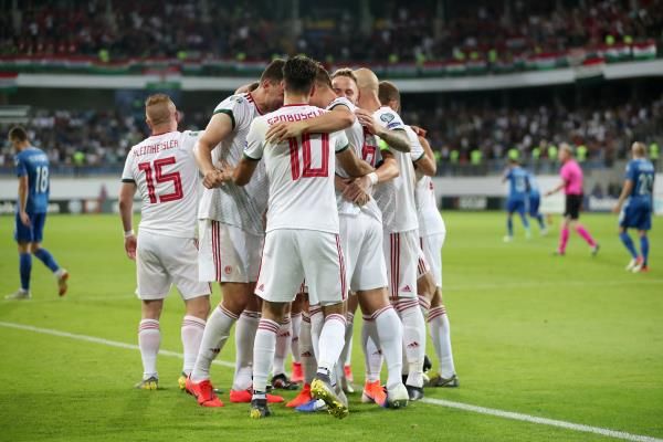 فرحة لاعبي المنتخب المجري