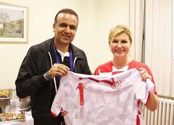 وديع الجريء ورئيسة كرواتيا 