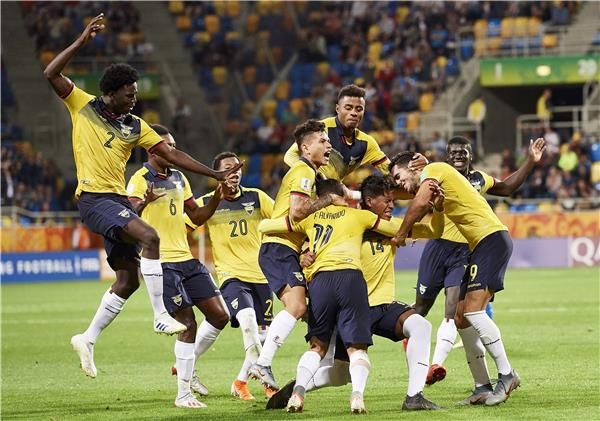 فرحة لاعبي منتخب الإكوادور