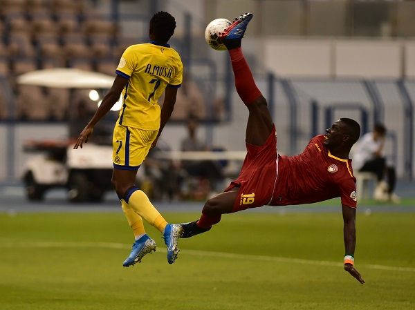 لقطة من مباراة النصر وضمك