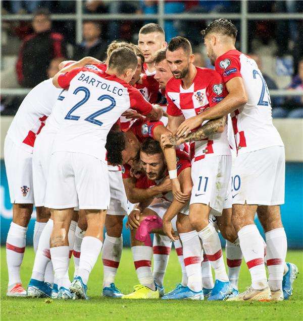 فرحة لاعبي منتخب كرواتيا 