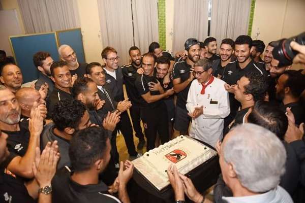 احتفال لاعبي الأهلي