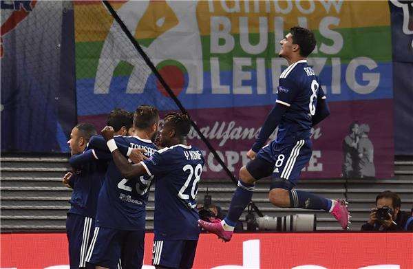 جانب من لقاء ليون ولايبزج