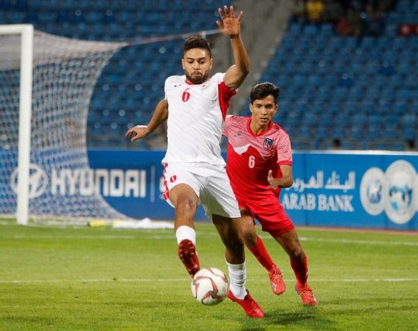 من مباراة الأردن ونيبال