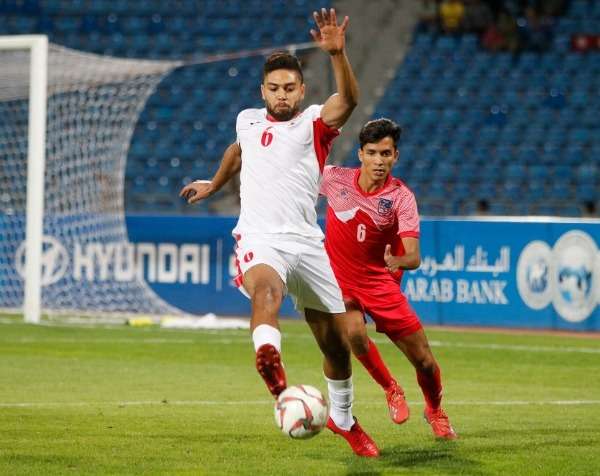 من مباراة الأردن ونيبال