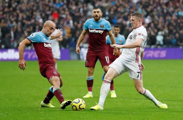 جانب من لقاء وست هام وشيفيلد