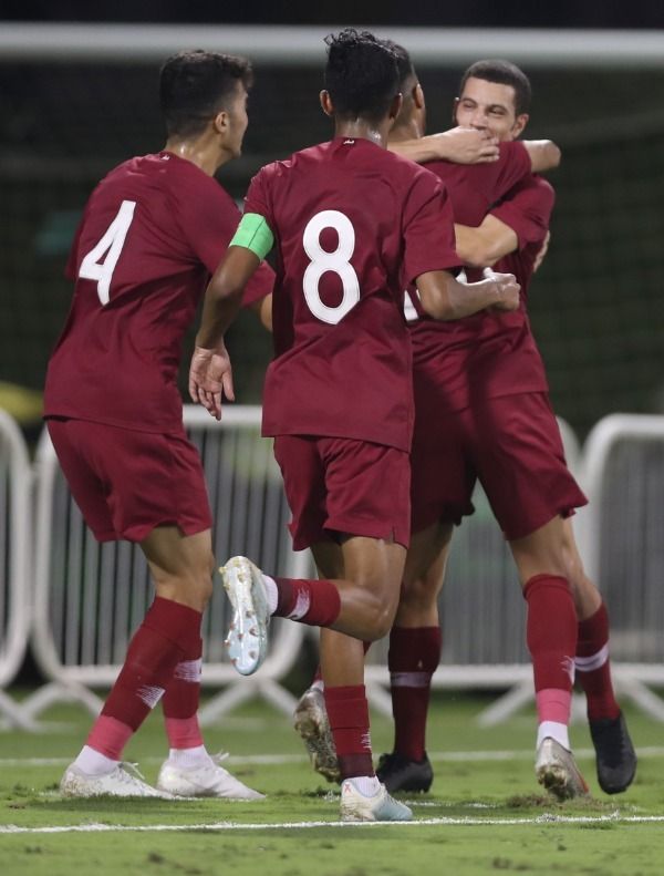 فرحة لاعبي منتخب قطر 