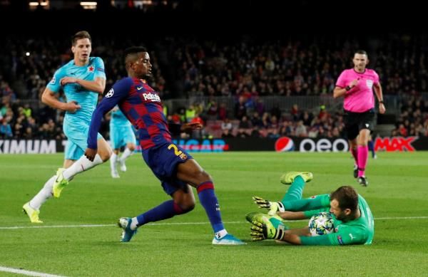 من تعادل برشلونة مع سلافيا برج