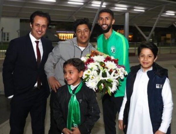 من استقبال المنتخب السعودي