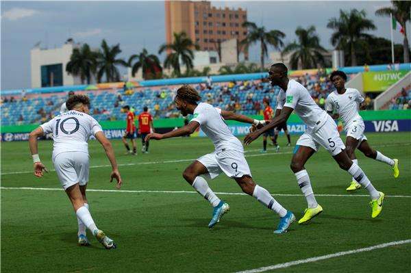 فرحة لاعبي فرنسا 