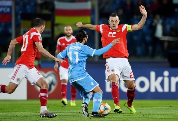 من مباراة سابقة لمنتخب روسيا