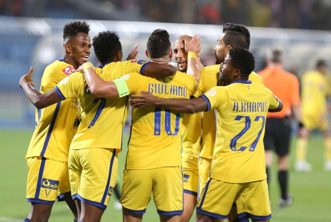 فرحة لاعبي النصر
