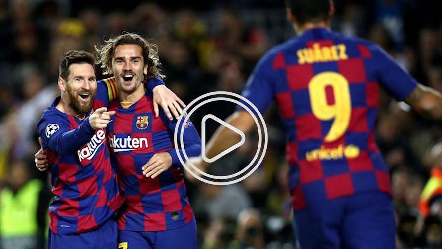 جريزمان مع ميسي وسواريز