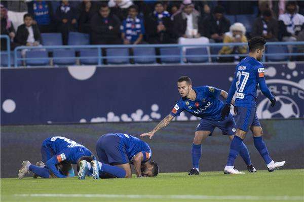 فرحة لاعبي الهلال 