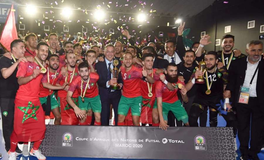 منتخب المغرب يحتفل باللقب