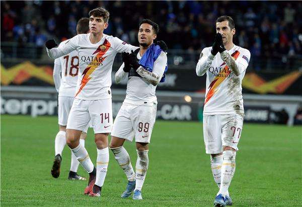 فرحة لاعبي روما