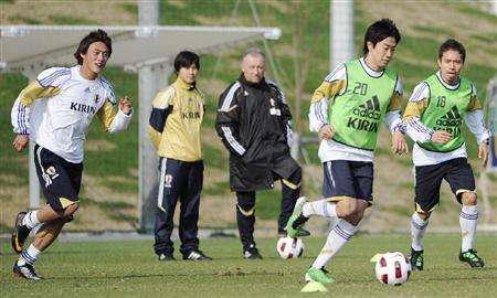 تدريبات المنتخب الياباني في مدينة ساكاي