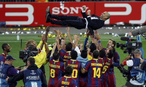 احتفال برشلونة باللقب