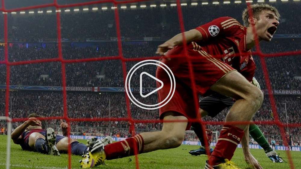من مباراة بايرن ميونخ وبرشلونة