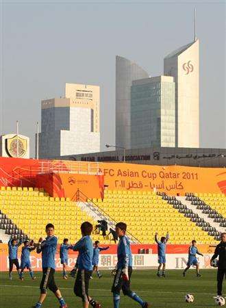 تدريبات المنتخب الياباني في استاد نادي قطر