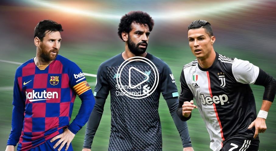 صلاح يتوسط كريستيانو رونالدو وميسي