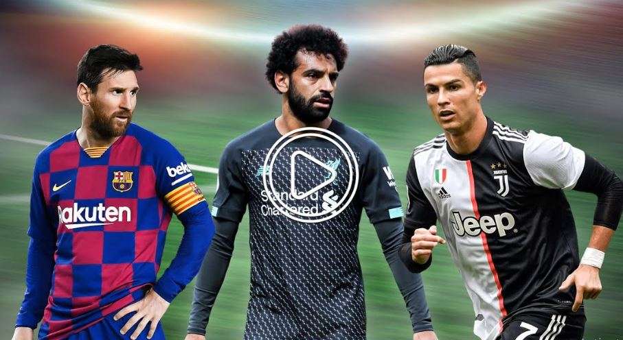 صلاح يتوسط كريستيانو رونالدو وميسي