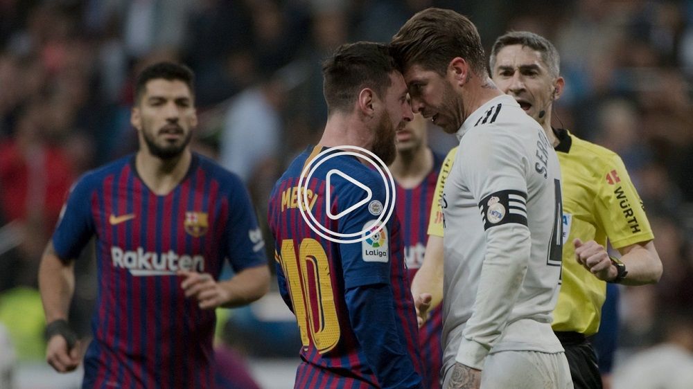 ميسي وراموس من إحدى مباريات الكلاسيكو