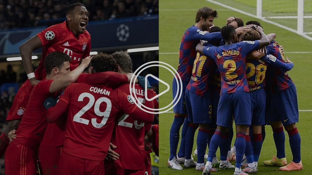 لاعبو برشلونة وبايرن