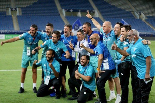 فرحة لاعبي الهلال  تصوير: أحمد يسري